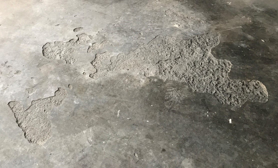 Spalling Of A Garage Floor After A Fire