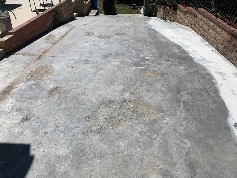 Spalling Of A Driveway After A Motorhome Fire