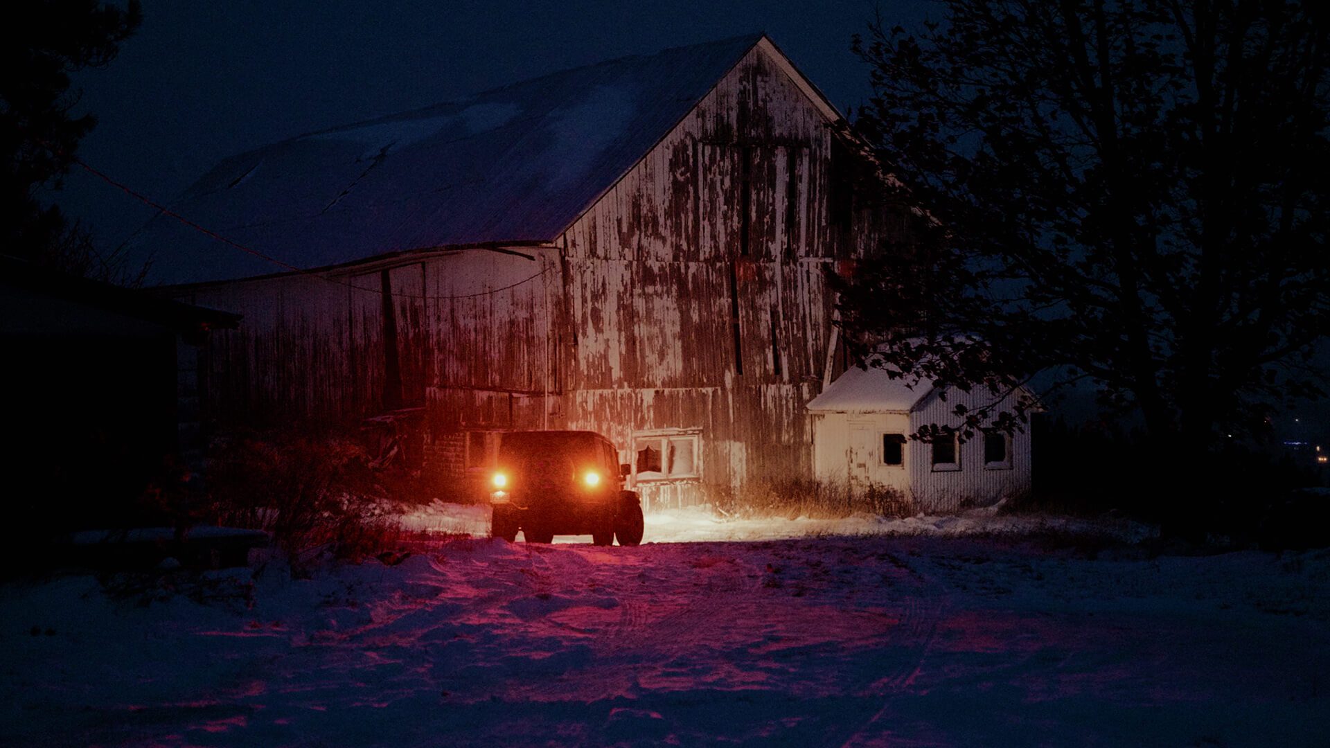 Automotive Parking Light, Winter, Night, Freezing, Cottage