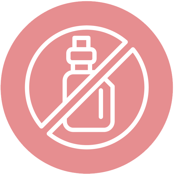 A 'no vaping' or 'no e-cigarettes allowed' icon, featuring a white outlined vape device within a red circle with a diagonal line through it.