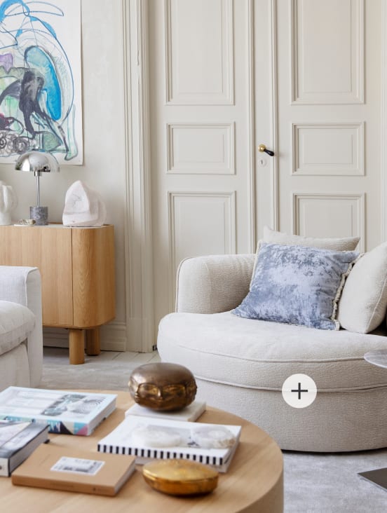 Interior design, Property, Furniture, Table, White, Couch, Product, Blue, Wood, Textile