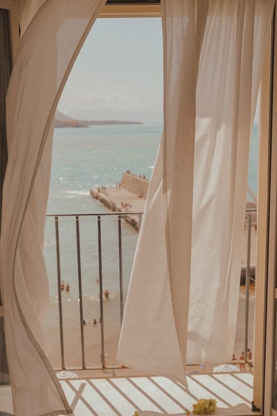 Property, Wood, Textile, Shade, Water, Sky, Floor, Curtain, Beige, Fixture