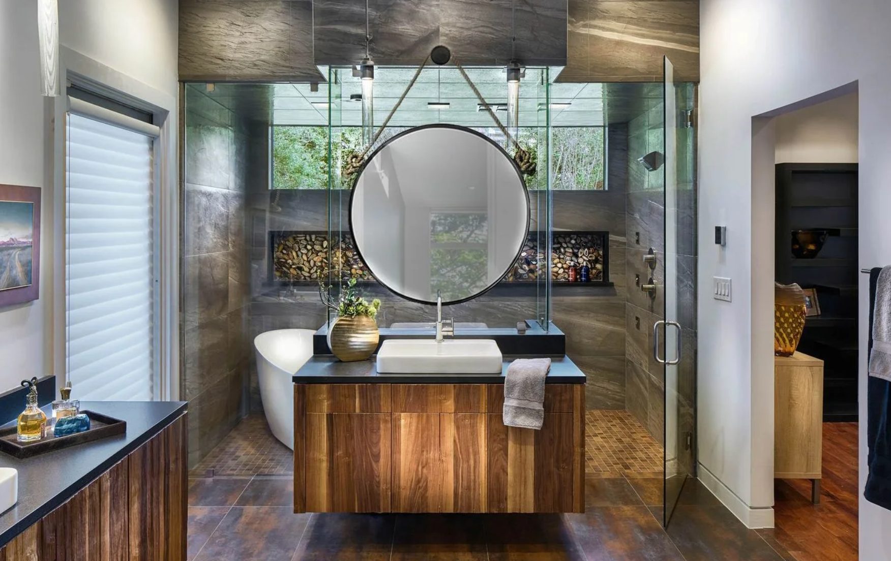 Bathroom cabinet, Plumbing fixture, Mirror, Sink, Cabinetry, Building, Table, Tap, Countertop, Wood