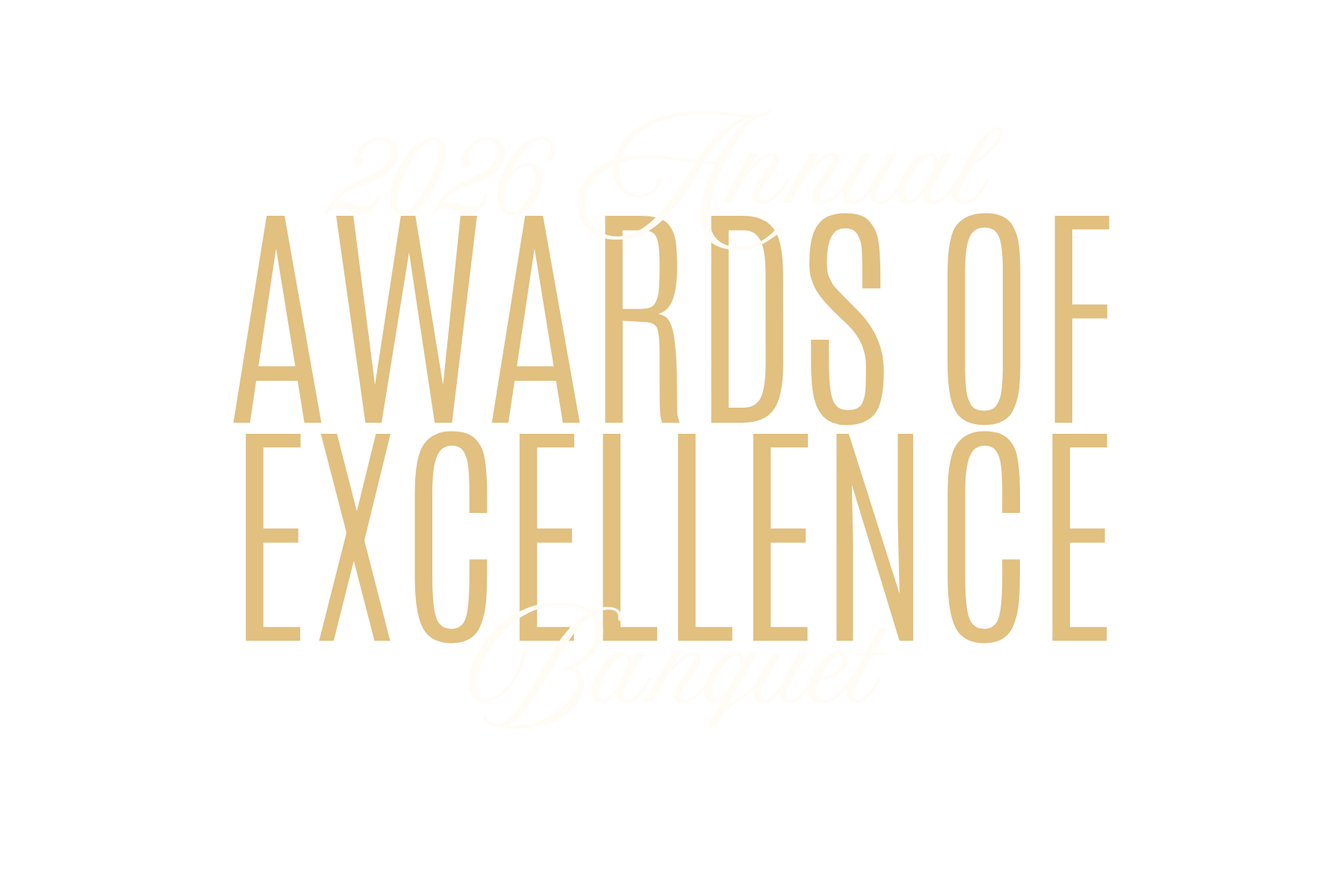 Text on a green background: 2026 Annual AWARDS OF EXCELLENCE Banquet.