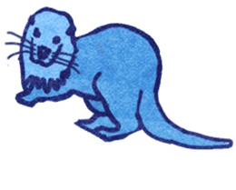 Blue cartoon otter.