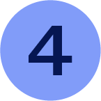 A light blue circle with a large, dark blue number '4' centrally displayed.