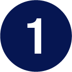 A dark blue circle with a white number 1 in the center.