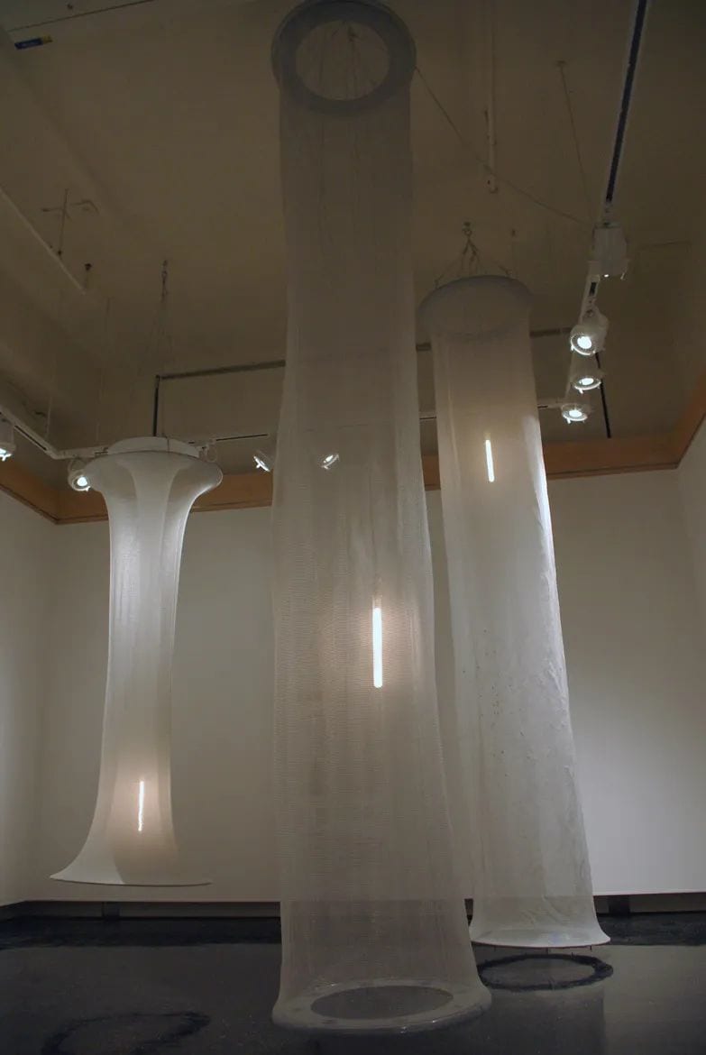 Patterning by Heat, Responsive Tension Structures exhibition with collaborator Delia Dumitrescu at MIT&#x27;s Keller Gallery in 2012