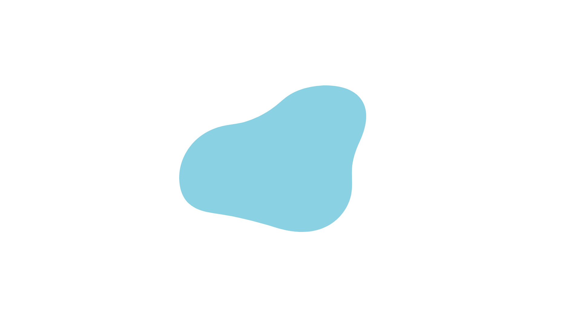 Light blue irregular shape on a dark green background.