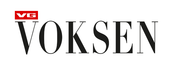 Red "VG" logo above "VOKSEN" in dark gray serif font.