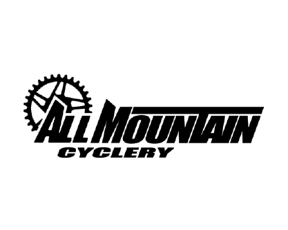 All Mountain Cyclery logo featuring a bicycle chainring.