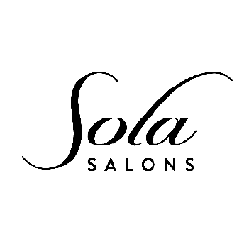 Sola Salons logo with "Sola" in elegant script and "SALONS" below.