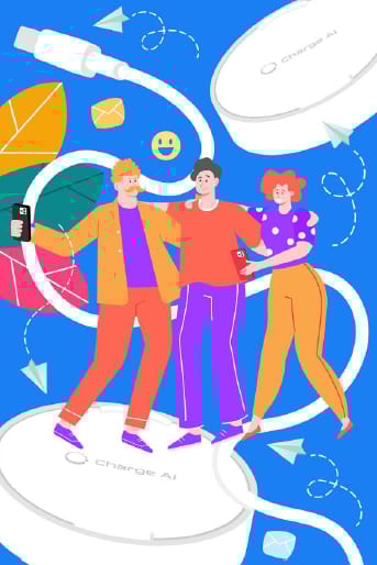 Azure, Blue, Gesture, Happy, Art, Font, Cartoon