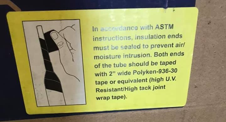 white jacketed insulation instructions
