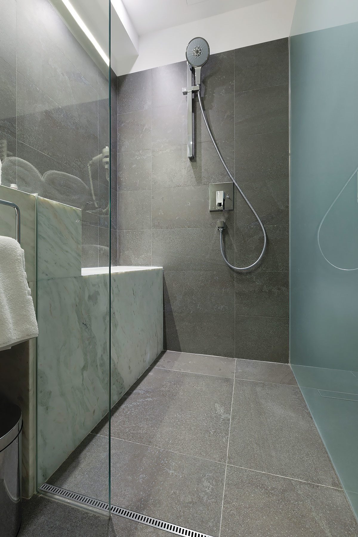 Shower head, Composite material, Plumbing fixture, Bathroom, Building, Floor, Flooring