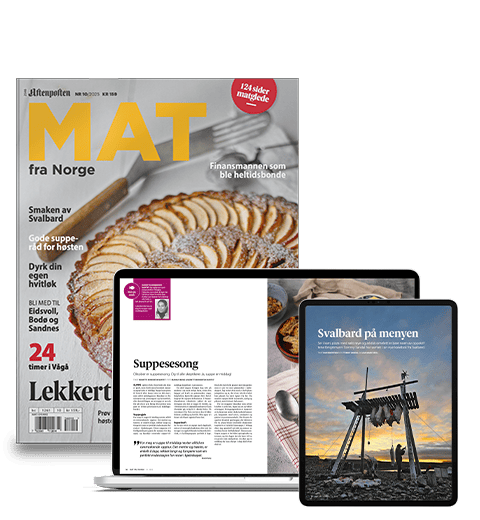 Magazine, laptop, and tablet showing food-related content, including a dessert and articles.