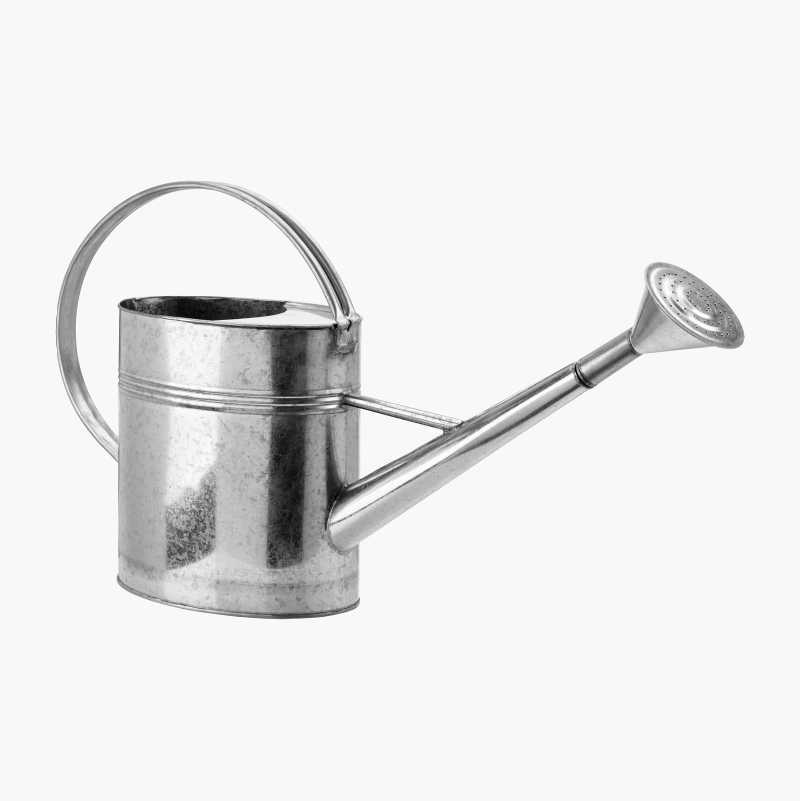 Galvanized watering can.