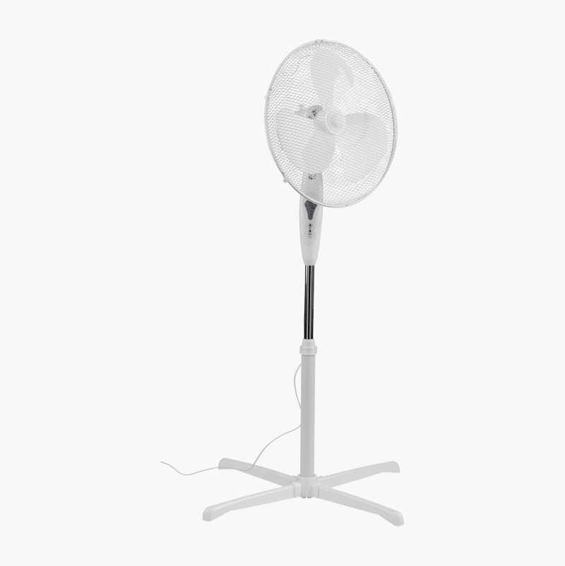 White standing fan.