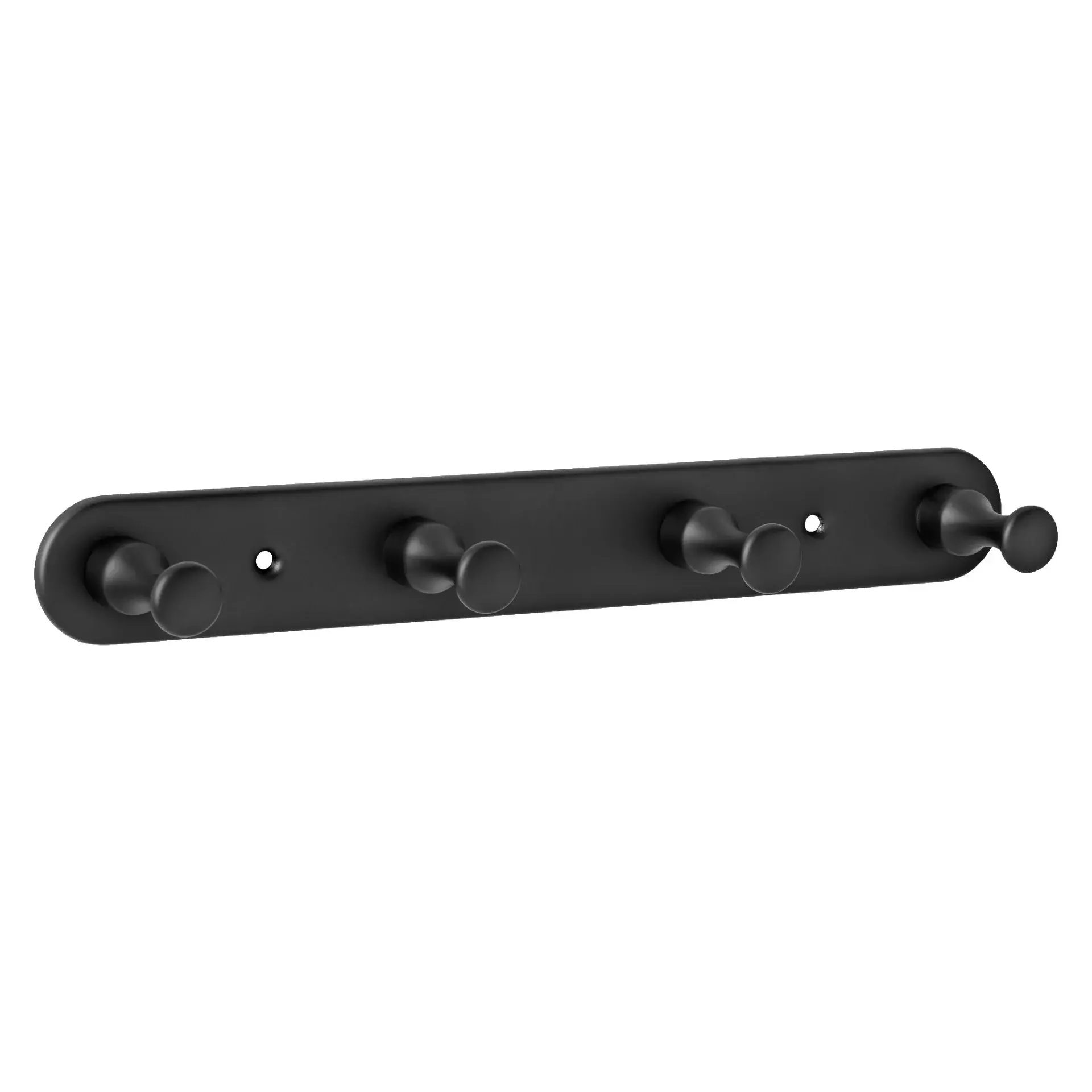 Black 5-hook wall-mounted coat rack.