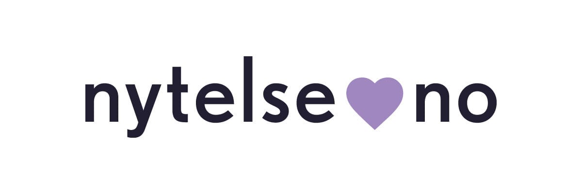 Nytelse.no logo featuring the word 'nytelse' with a purple heart replacing the 'lse', followed by 'no'.