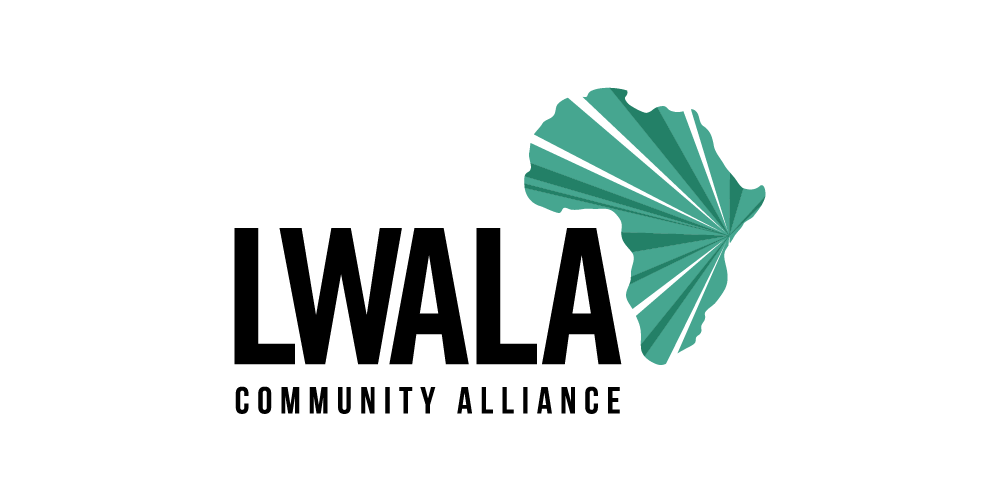 LWALA Community Alliance logo with bold text and a stylized teal map of Africa with radiating lines.