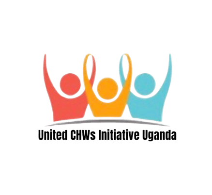 Logo for United GMV's Initiative Uganda, showing three stylized figures with raised arms.