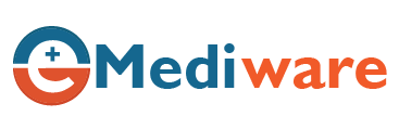 Mediware logo featuring a blue and orange circular symbol and the company name in two colors.