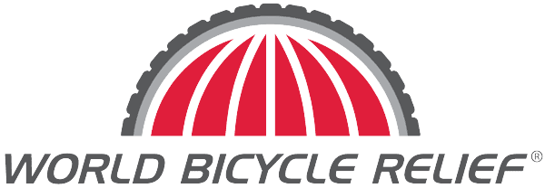 World Bicycle Relief logo featuring a bicycle wheel graphic above the organization's name.