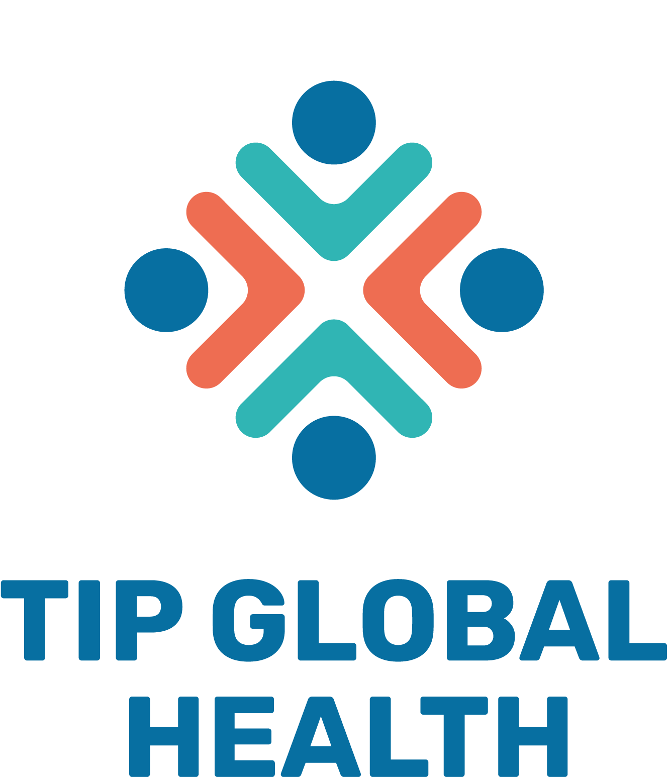 Logo with abstract four-figure design in orange, teal, and blue, above 'TIP GLOBAL HEALTH' text.
