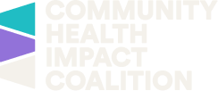 Logo for Community Health Impact Coalition featuring geometric shapes and text.