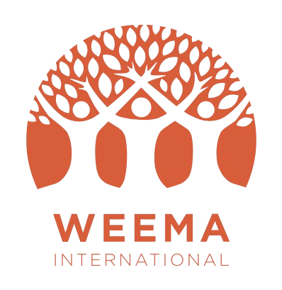Orange logo of WEEMA INTERNATIONAL: three human figures forming a tree on a green background.