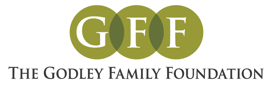 Logo for The Godley Family Foundation, featuring 'GFF' in three overlapping green circles and the full name below.