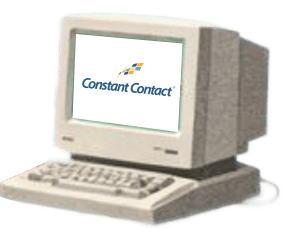 Constant Contact logo on a vintage computer screen.