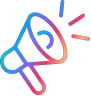 Gradient megaphone icon.