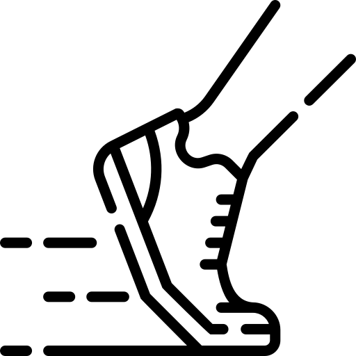 Animated image of a foot running