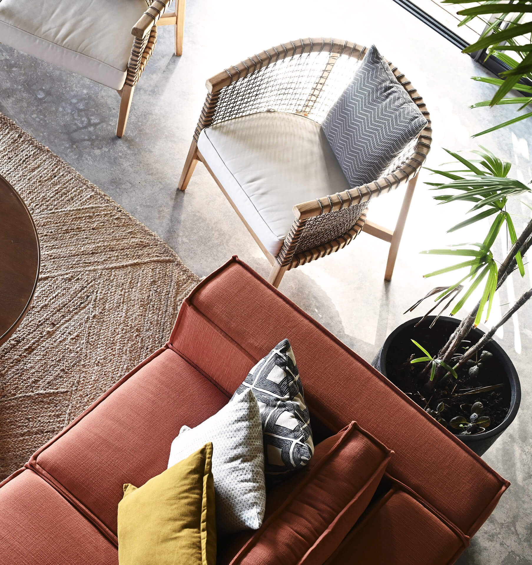 Interior design, Couch, Shoe, Property, Plant, Furniture, Comfort, Textile, Pillow, Rectangle