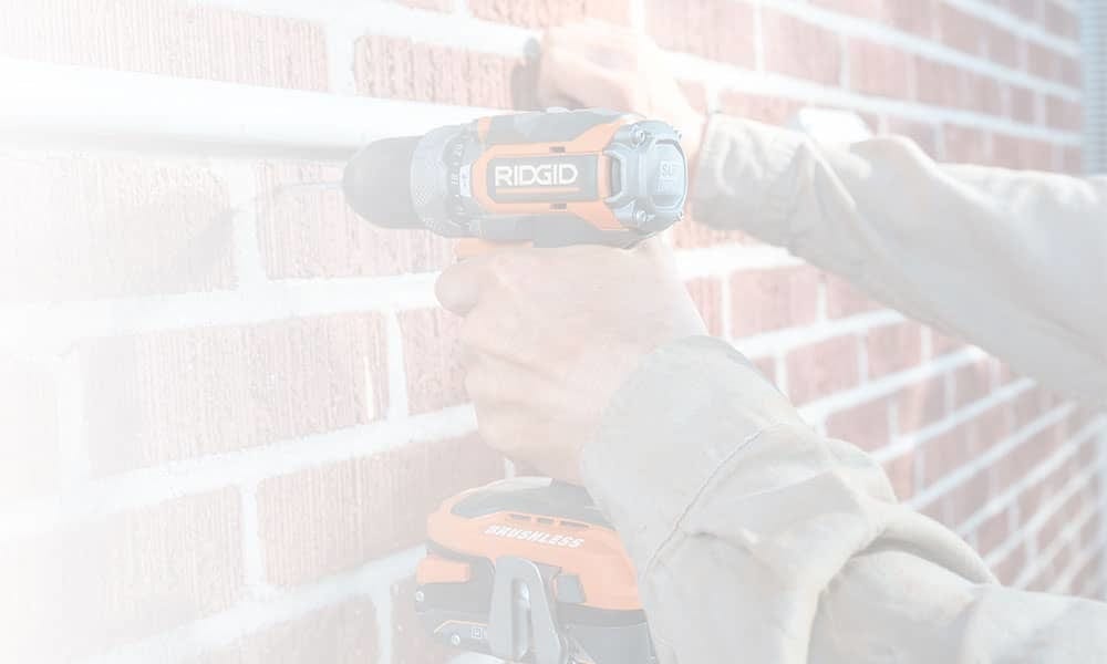 Handheld power drill, Pneumatic tool, Hand, Grey, Brickwork, Finger