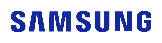 Blue 'SAMSUNG' text on a green background.
