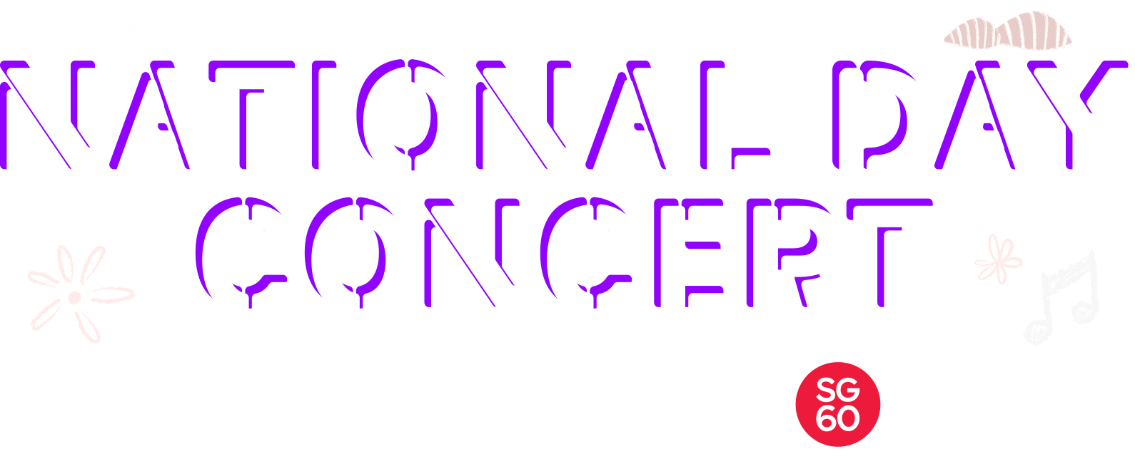 National Day Concert 2025 logo: Gardens by the Bay & Mediacorp, SG60.