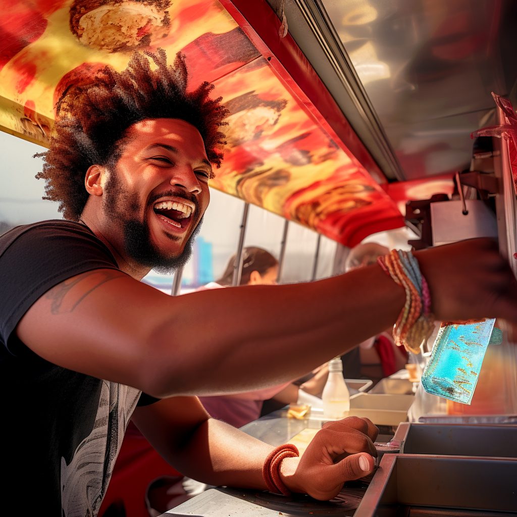 Vendor, Smile, Happy, Fun, Food Truck