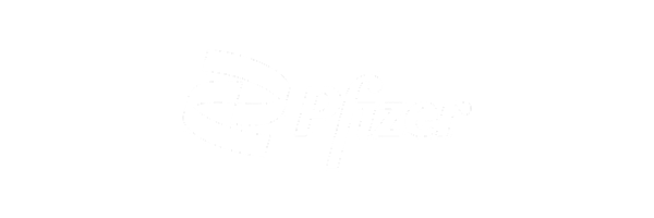 White Pfizer logo on green background.