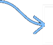 A curved light blue arrow pointing right.