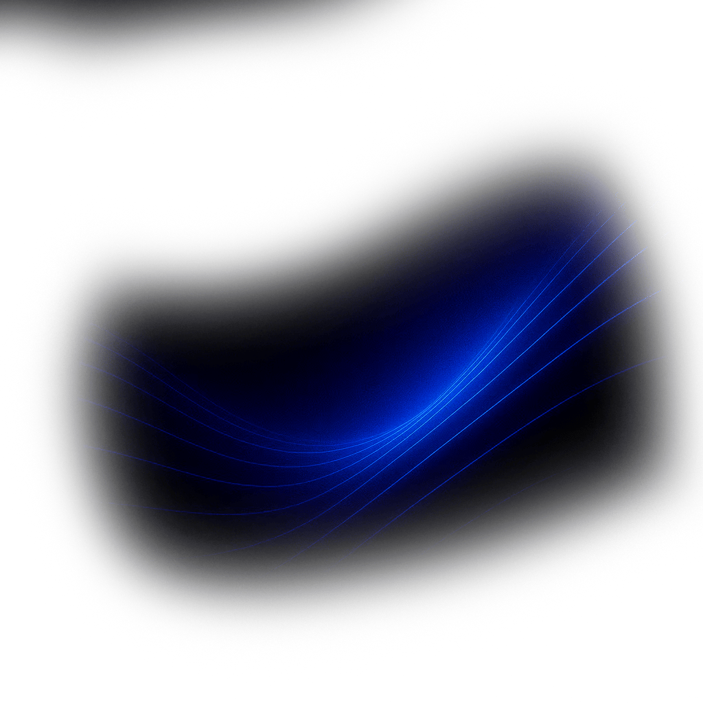 Abstract art: Blue glowing lines on black, framed by a rough green border.