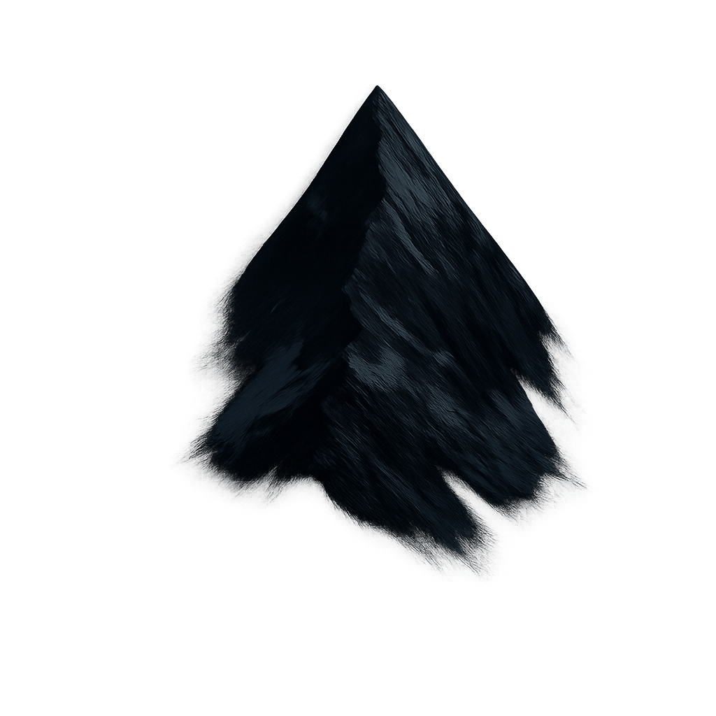 Dark, textured mountain shape on a green background.