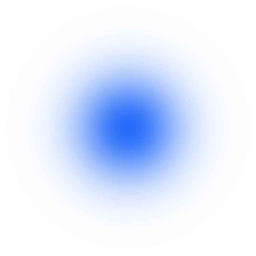 Vibrant blue circle with a concentric blue gradient on a dark green background.