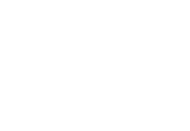 Abstract white geometric logo on green.