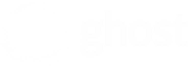 Ghost logo with an irregular circle.
