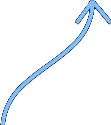 Upward curving blue arrow.