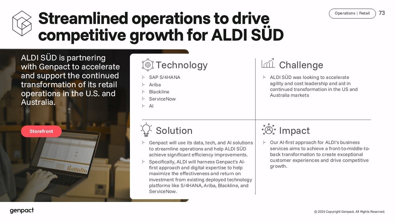Genpact and ALDI SÜD partnership for retail transformation and competitive growth.