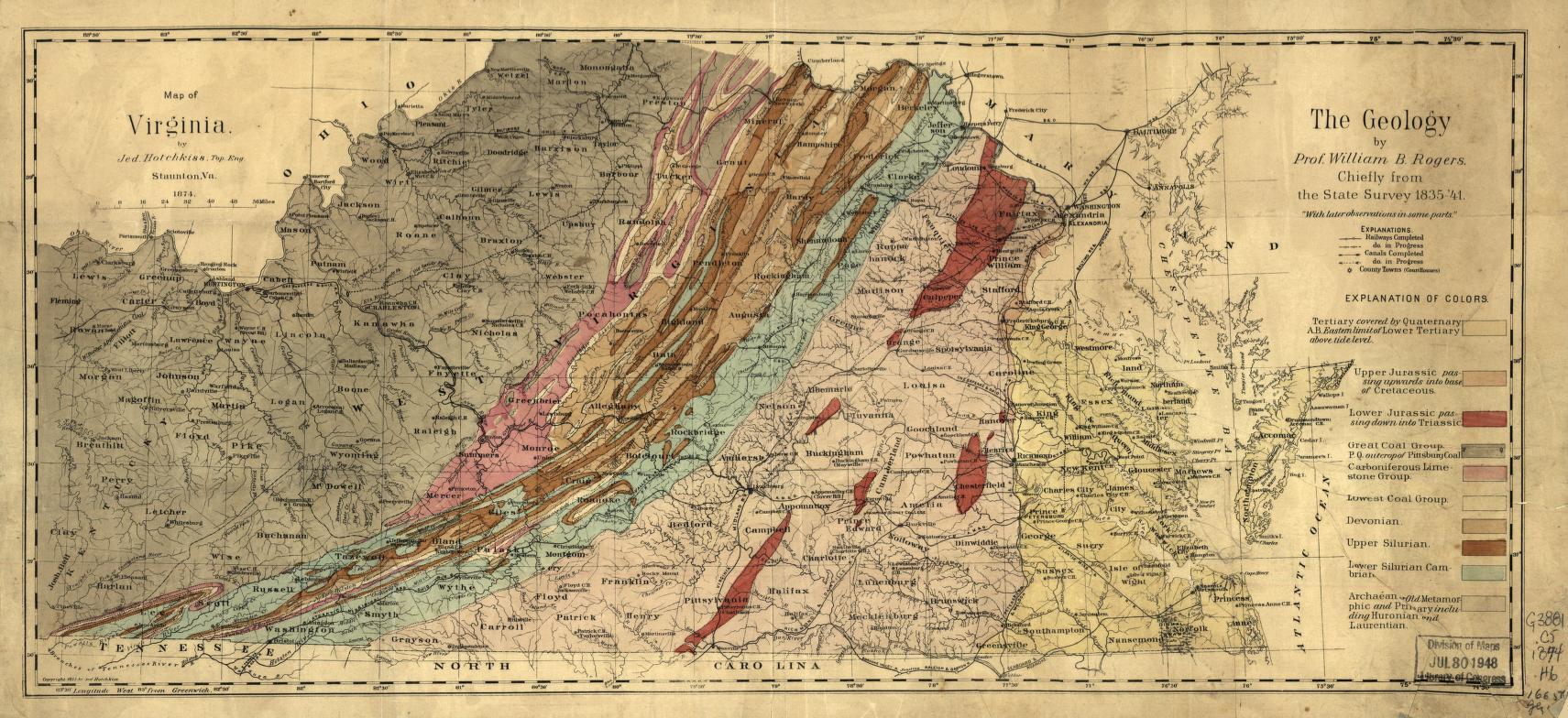 Red, Brown, Map